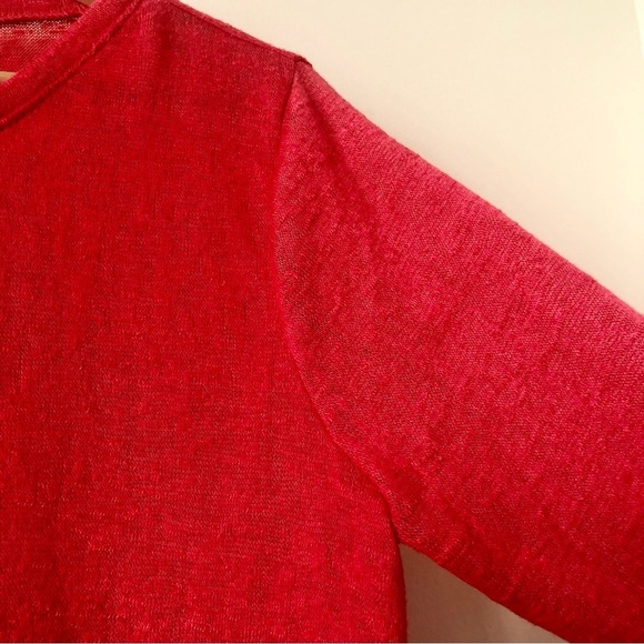 Women’s Philosophy Red Gauzy Three Quarter Sleeve Top Size Medium - Picture 4 of 7